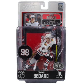 Chicago Blackhawks figurină Connor Bedard #98 Figure SportsPicks 2023/2024 Season Away Jersey