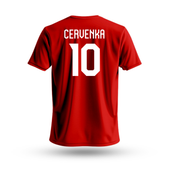 Echipa națională de hochei tricou de bărbați Czech Republic Roman Červenka #10 National Emblem 2025 red