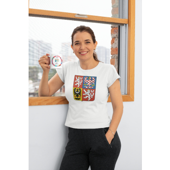 Echipa națională de hochei tricou de dama Czech Republic National Emblem 2025 White