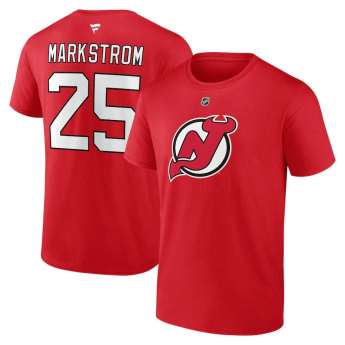 New Jersey Devils tricou de bărbați Jacob Markstrom #25 New Jersey Devils Authentic Stack Name & Number red