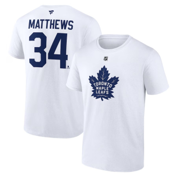 Toronto Maple Leafs tricou de bărbați Auston Matthews #34 Fanatics Authentic Stack Name & Number T-Shirt - White