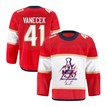 Florida Panthers tricou de hochei Vítek Vaněček #92 Stanley Cup Champion 2025