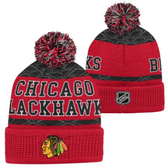Chicago Blackhawks căciula de iarnă pentru copii Puck Pattern Cuffed Pom