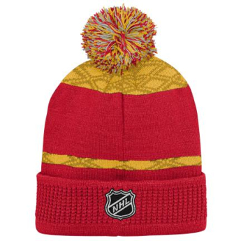 Calgary Flames căciula de iarnă pentru copii Puck Pattern Cuffed Pom