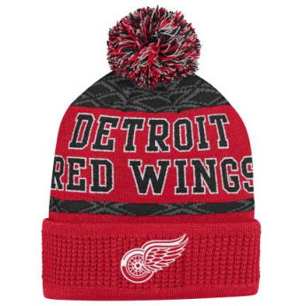 Detroit Red Wings căciula de iarnă pentru copii Puck Pattern Cuffed Pom
