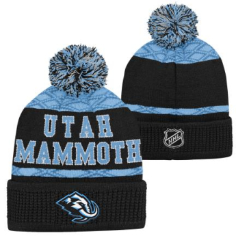 Utah Hockey Club căciula de iarnă pentru copii Puck Pattern Cuffed Pom
