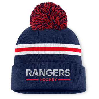 New York Rangers pălărie de iarnă pentru damă Authentic Pro W/Cap Cuffed Pom Beanie