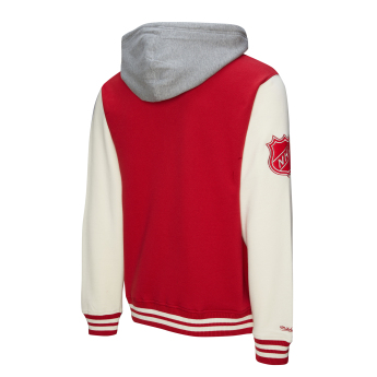 Detroit Red Wings hanorac de bărbați cu glugă Courtside Fleece Button Front Vintage Logo