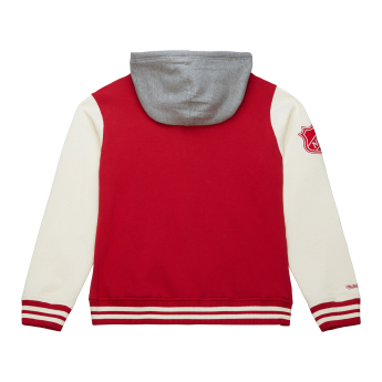 Detroit Red Wings hanorac de bărbați cu glugă Courtside Fleece Button Front Vintage Logo