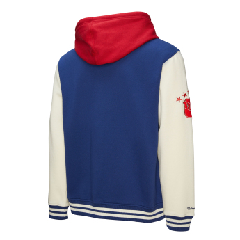 New York Rangers hanorac de bărbați cu glugă Courtside Fleece Button Front Vintage Logo
