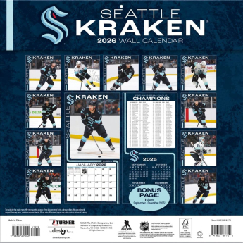 Seattle Kraken calendar 2026 Wall