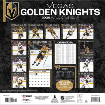 Vegas Golden Knights calendar 2026 Wall