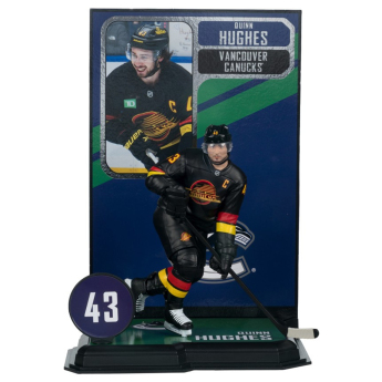 Vancouver Canucks figurină Quinn Hughes #43 SportsPicks Black Jersey