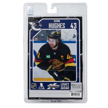 Vancouver Canucks figurină Quinn Hughes #43 SportsPicks Black Jersey