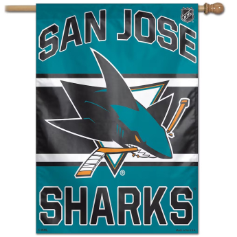 San Jose Sharks drapel Wordmark Single-Sided Vertical