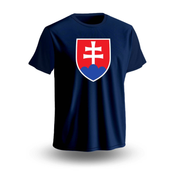 Echipa națională de hochei tricou de bărbați Slovakia National Emblem Navy