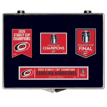 Carolina Hurricanes insignă NHL 2026 Stanley Cup Champions Three-Piece Collector Pin Set