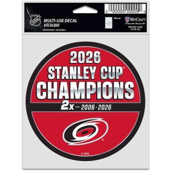 Carolina Hurricanes abțibild NHL 2026 Stanley Cup Champions Multi Use Decal