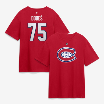 Montreal Canadiens tricou de bărbați NHL Jakub Dobeš #75 Authentic Stack Name & Number T-Shirt - Red