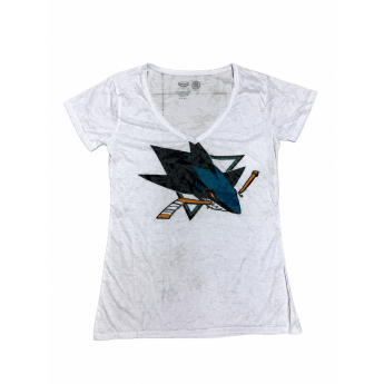 San Jose Sharks tricou de dama NHL White Shadow Logo