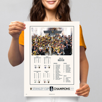 Vegas Golden Knights poster NHL Stanley Cup Champions 12” x 16” Stats & Roster