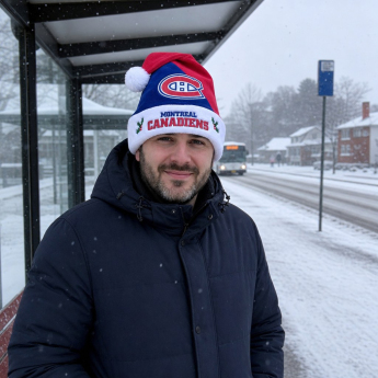 Montreal Canadiens căciulă de iarnă foco colorblock santa hat