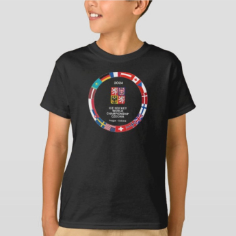Echipa națională de hochei tricou de copii Ice Hockey World Championship Czechia MS 2024 Black
