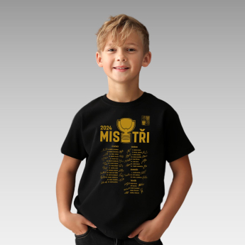 Echipa națională de hochei tricou de copii MISTŘI Ice Hockey World Championship Czechia MS 2024 GOLD EDITION Black