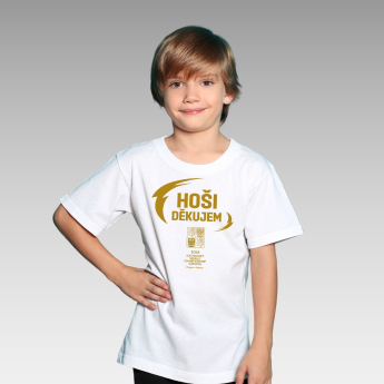 Echipa națională de hochei tricou de copii HOŠI DĚKUJEM Ice Hockey World Championship Czechia MS 2024 GOLD EDITION White