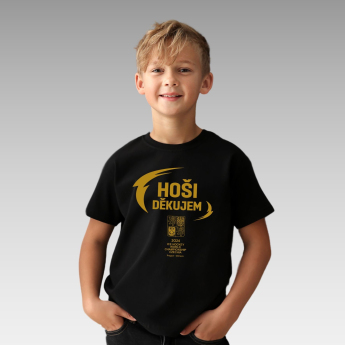 Echipa națională de hochei tricou de copii Ice Hockey World Championship Czechia MS 2024 GOLD EDITION Black