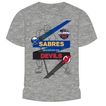 NHL produse tricou de copii NHL Global Series 2024 Czechia Buffalo Sabres vs New Jersey Devils Match-Up Graphic Tee