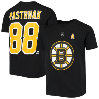 Boston Bruins tricou de copii David Pastrňák Flat Alt.Captains N&N B