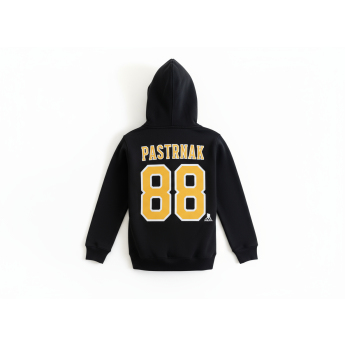 Boston Bruins hanorac cu glugă pentru copii David Pastrnak Flat Alt Cpt N&N Flc