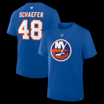 New York Islanders tricou de bărbați Fanatics Authentic Stack Name & Number T-Shirt - Royal