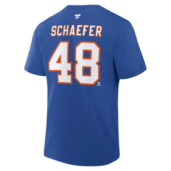 New York Islanders tricou de bărbați Matthew Schaefer #48 Fanatics Authentic Stack Name & Number T-Shirt - Royal