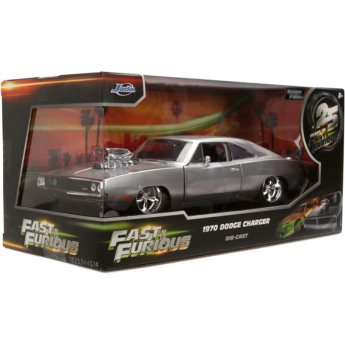 Modele auto și moto model 1/24 Fast & Furious 1970 Dodge Charger R/T F&F, Silver, 25th Anniversary Edition