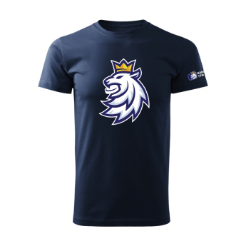 Echipa națională de hochei tricou de bărbați navy Czech Ice Hockey logo lion