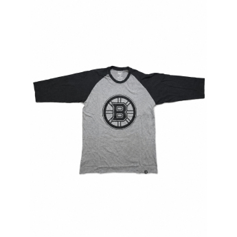 Boston Bruins tricou de bărbați cu mânecă lungă NHL 3/4 Sleeve Grey Two Tone Logo