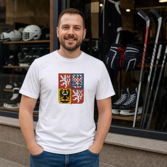 Echipa națională de hochei tricou de bărbați Czech republic National Emblem 2025 white