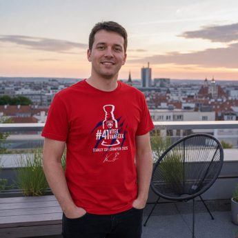 Florida Panthers tricou de bărbați Vítek Vaněček #92 Stanley Cup Champion 2025 red