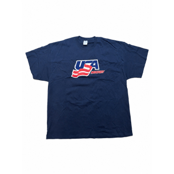 Echipa națională de hochei tricou de bărbați USA Primary Logo Navy