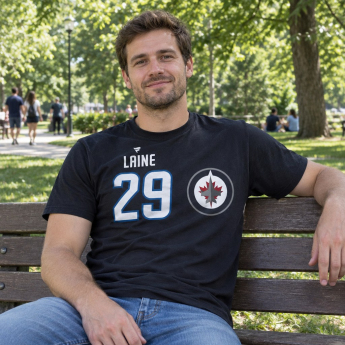 Winnipeg Jets tricou de bărbați black #29 Patrik Laine Stack Logo Name & Number