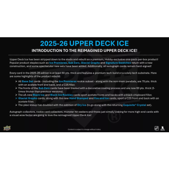 NHL cutii Cărți de hochei NHL 2025-26 Ice Hockey Hobby Box