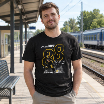 Boston Bruins tricou de bărbați David Pastrnak #88 OUTLINE 500 Level