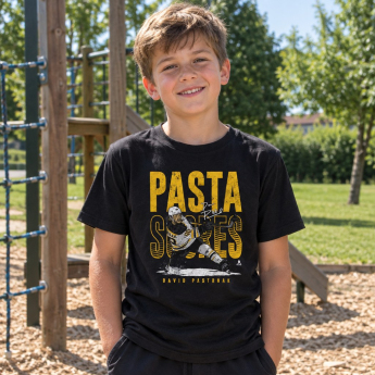 Boston Bruins tricou de copii David Pastrňák #88 Pasta Scores WHT 500 Level
