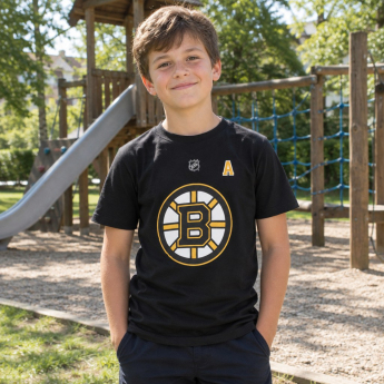 Boston Bruins tricou de copii David Pastrňák Flat Alt.Captains N&N B