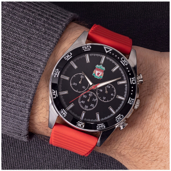 FC Liverpool ceas Mens Silicone Strap Chronograph Watch