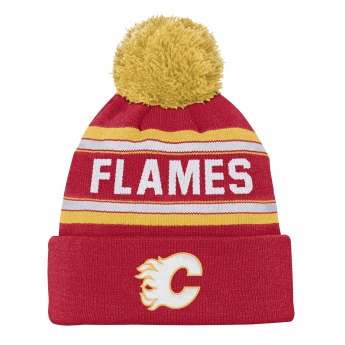 Calgary Flames căciula de iarnă pentru copii NHL Jacquard Cuffed Knit With Pom