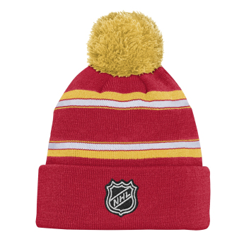 Calgary Flames căciula de iarnă pentru copii NHL Jacquard Cuffed Knit With Pom