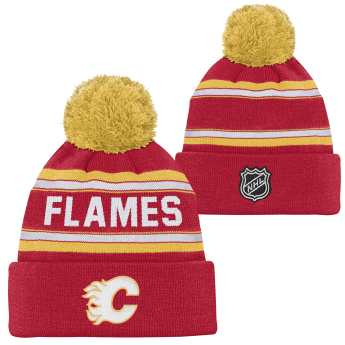 Calgary Flames căciula de iarnă pentru copii NHL Jacquard Cuffed Knit With Pom